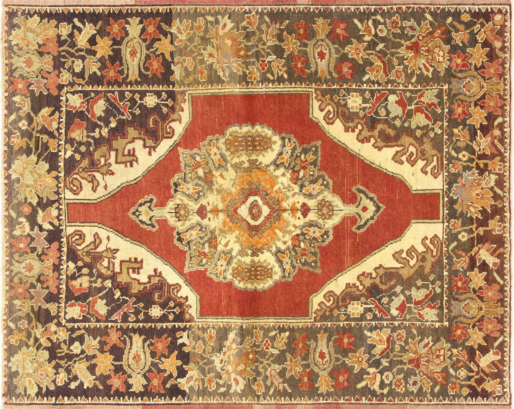 2.5x4.3 Vintage Turkish Oushak Rug